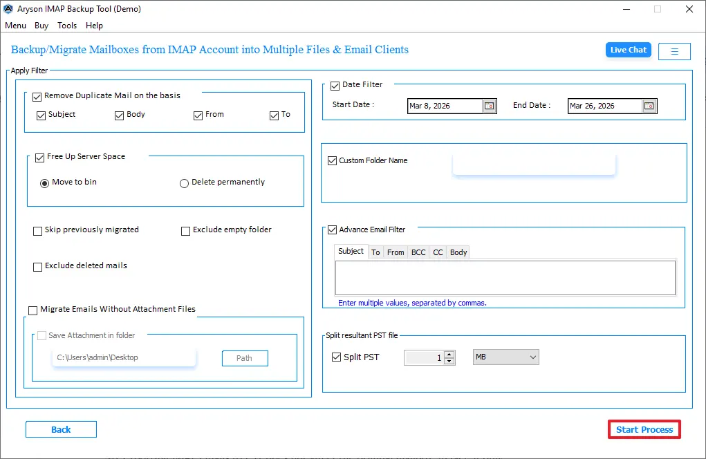 Click on Start Process