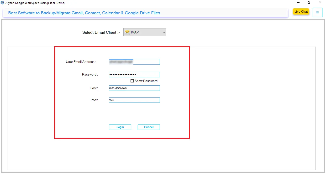 Enter the credentials