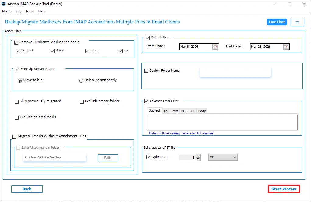 Click on Start Process