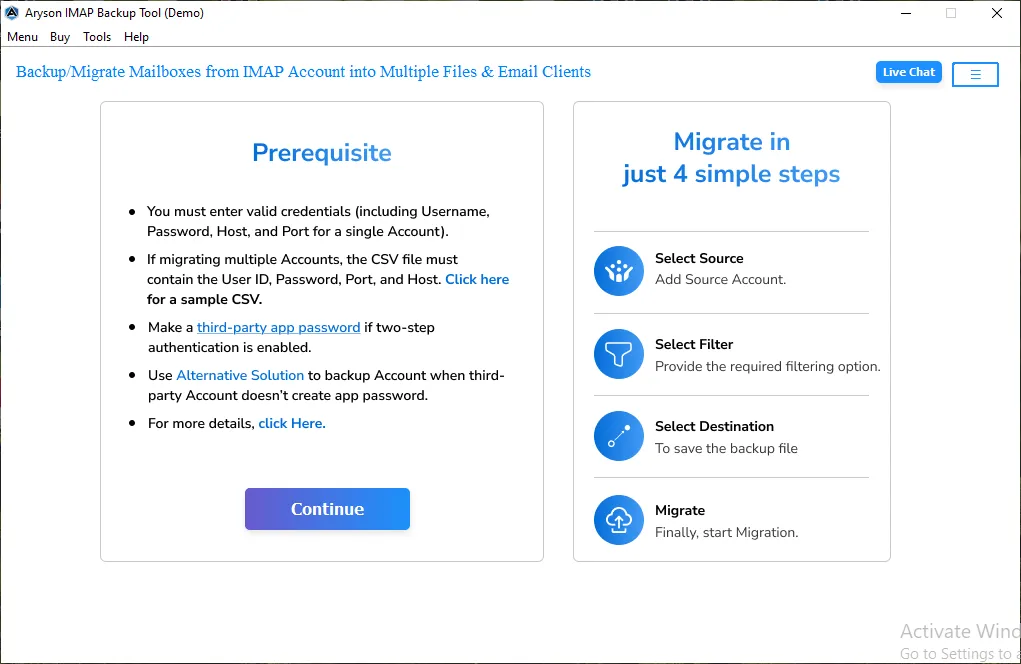 Download the IMAP Backup Tool 