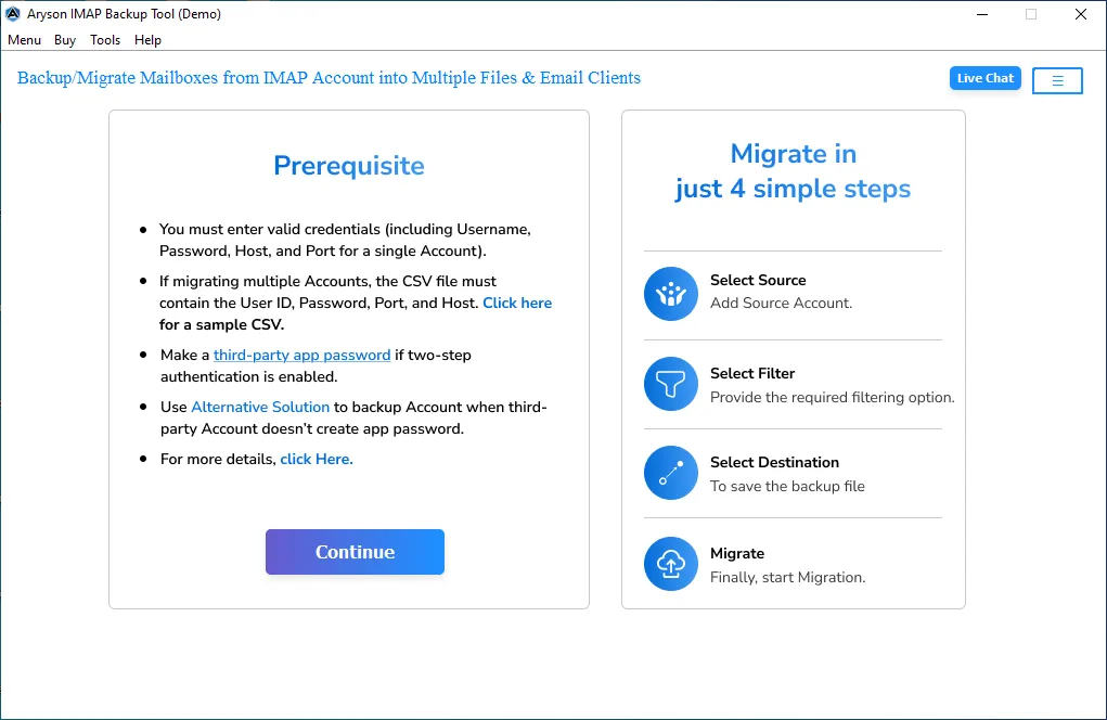 Download and install the IMAP Backup Tool