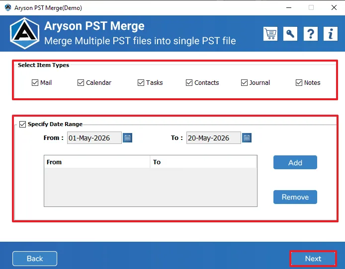 You can also apply filters for specific data merging