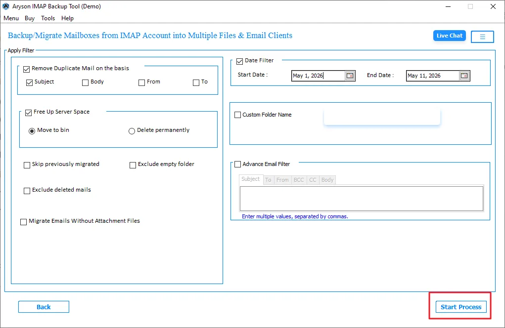 Click on the Start Import to begin the migration.
