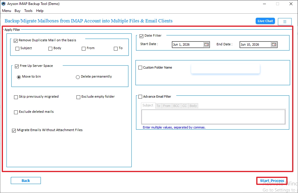 Use additional filter features