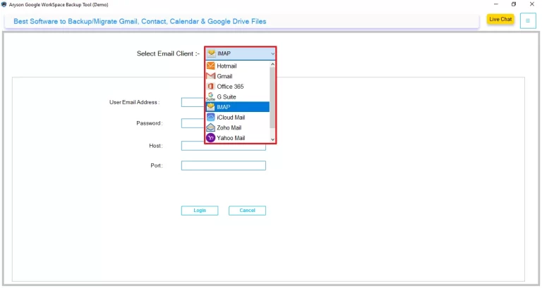 select IMAP as the output format