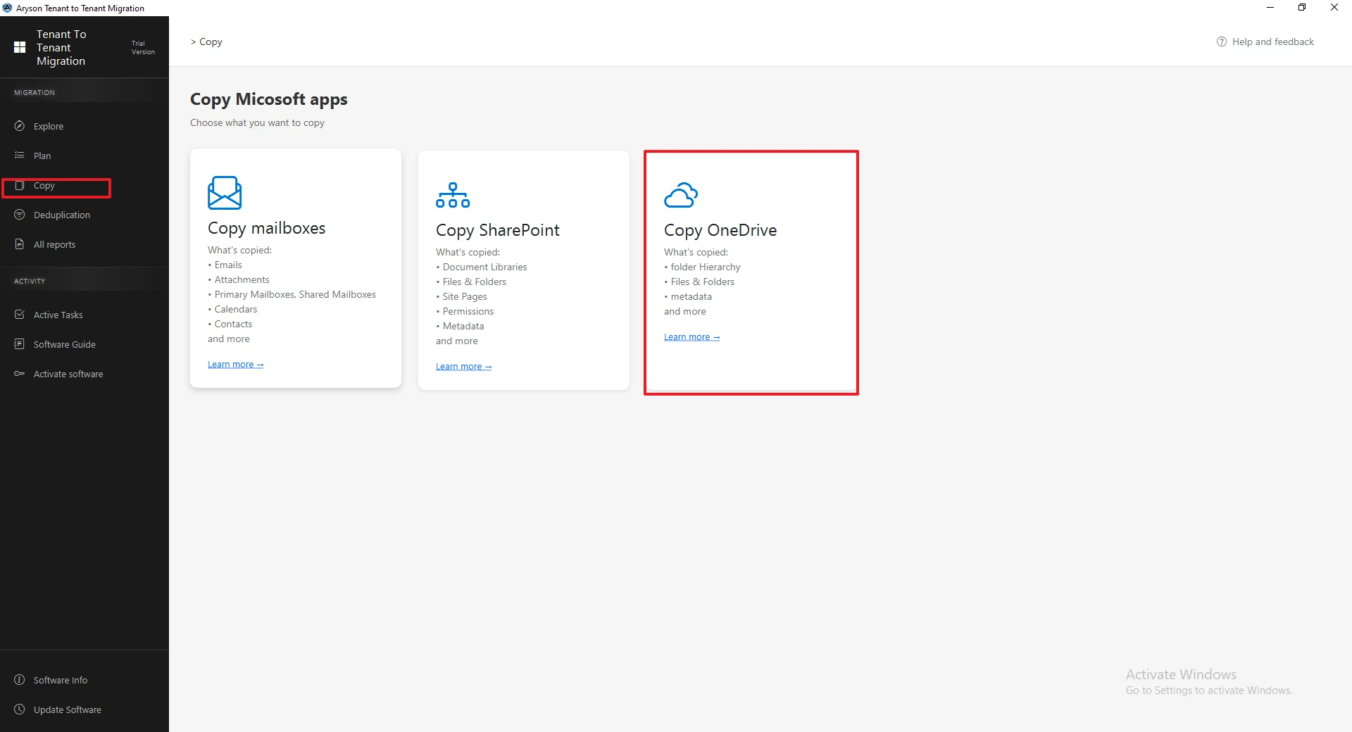 download the Tenant to Tenant Migration