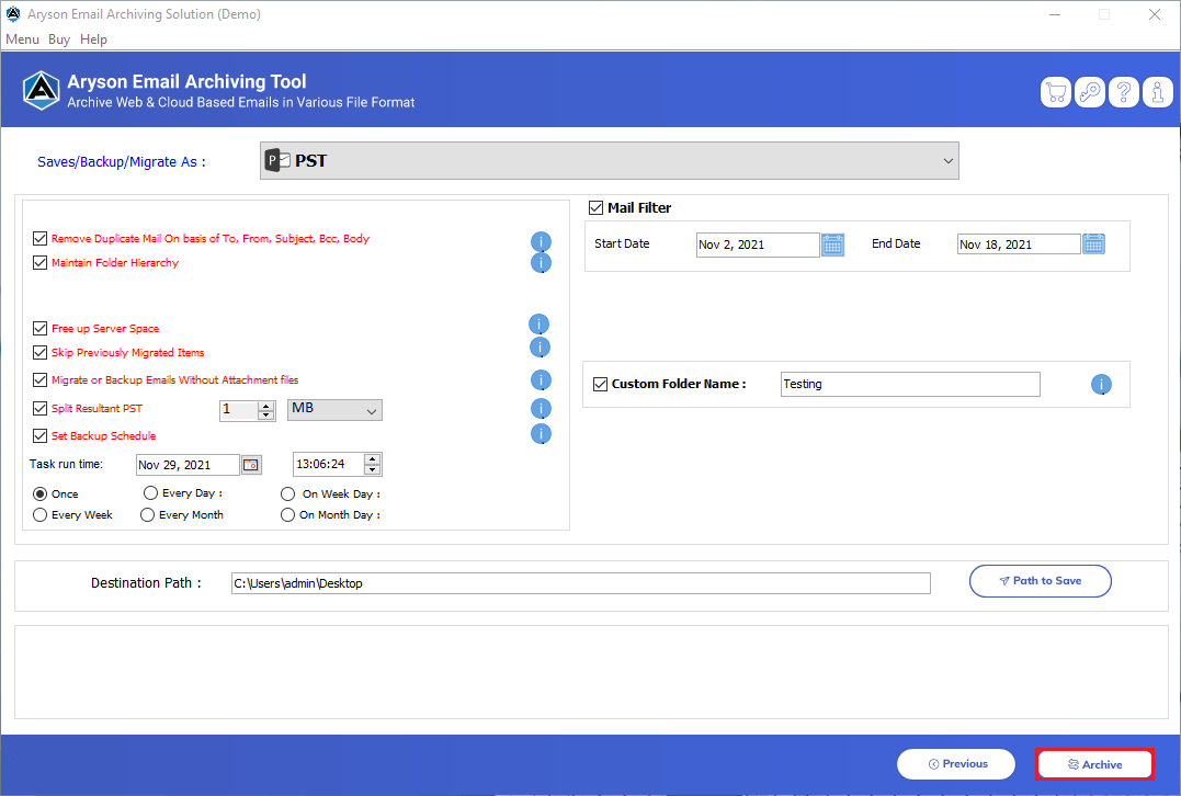 Email archiving » Legally-compliant email storage software