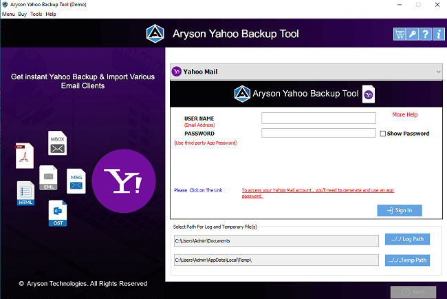 Windows 8 Yahoo Backup Tool full